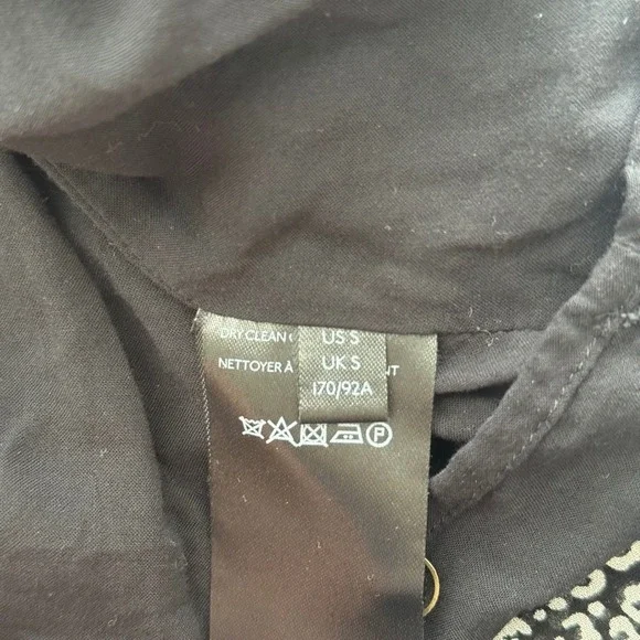 Anthropologie Floral Print Dress Long Sleeve‎ Mini Dress Black Gray S - Picture 12 of 12